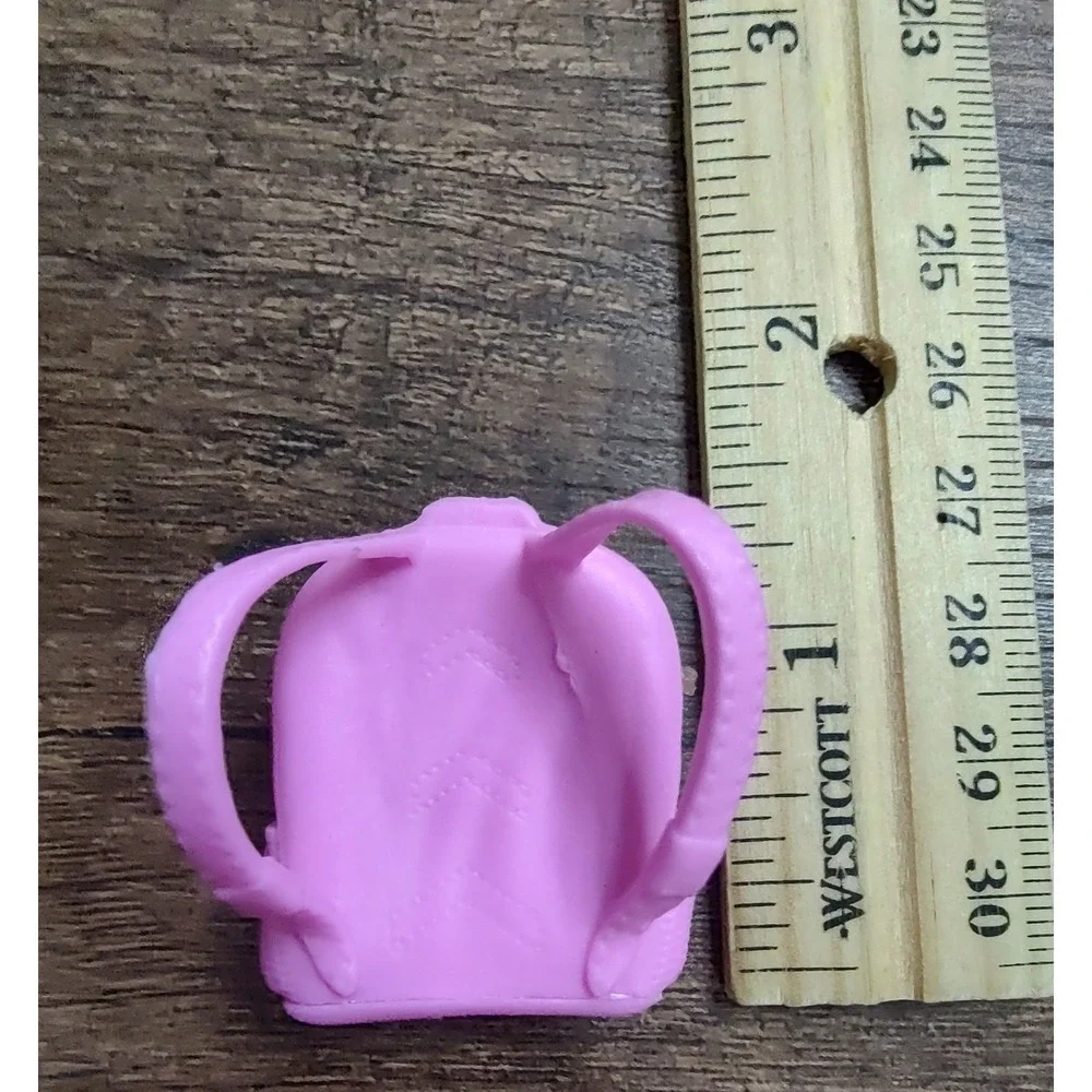 Barbie Chelsea Mini Backpack Pink Purple Heart Faux Pockets Soft Plastic Mattel